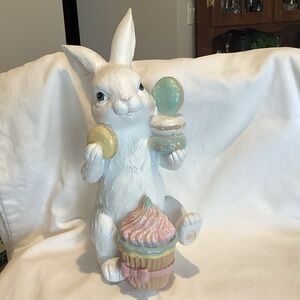 Easter Bunny with Cupcake and Macaroons